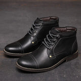 Retro Men's Leather Boots Spring Men Shoes British Casual Boot for Man Flats Ankle Boots Basic Men Western