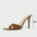 Breakj Women's High-Heeled Sandals Tip Kittens And Muller Spring And Summer Night Party Chocolate Brown Women's