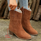 Breakj New Autumn And Winter Women's Boots Large-Size Pure Color Fashion Coarse And Pointed Martin