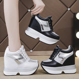 Breakj New Net Red Tie With Thick Bottom Leisure Sports Heel Single Shoes For Small White Women In The Autumn And Summer Of