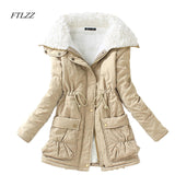 New Winter Parkas Women Slim Cotton Coat Thickness Overcoat Medium-long Plus Size Casual Overcoat Wadded Snow
