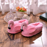 Women Winter Slippers Ladies Warm Fur Plush Flat House Shoes Female Ear Fashion Comfortable Casual Slip On Flamingo