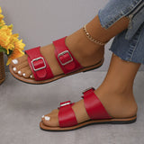 Buckle Flat Bottom Slipper Female 04 New Toe Beach Cold