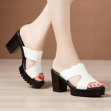 Slippers With High Heels, Thick Heels, Sandals, Summer 2023 New Thick-Soled Waterproof Platform, Full-Size 4143