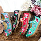 Breakj Shoes, Beef Tendon Bottom Loose Fat Feet Mother Shoes Grandma Shoes Grandma Shoes Embroidered Cloth Shoes Women's Singles
