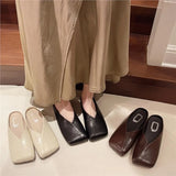 Breakj And Summer 2025 New One-Legged Pedal Top Half Slippers Wearing Women's Shoes Light Mouth Comfortable Soft Flat Single