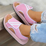 Summer Women Slipper Buckle Decoration Beach Sandals Female Wedge Shoes Lady Outdoor Non-slip Slippers Fashion