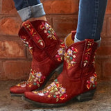 Breakj 2023 New Comfort Low And Embroidery 40-43 Women's Low Boot Boot Boots