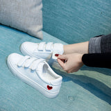 Breakj Children 2025 New Casual Shoes Fashion Women's Shoes Students Breathable Magic Sticker Small White Shoes Spring And Autumn Flat Plate