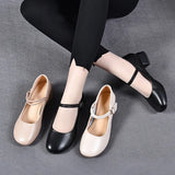 Head Flat Shoes Women's Shoes 2023 Spring And Summer New Comfortable Low-Heeled Doll Shoes Velcro Round Buckle Shallow