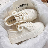 Breakj New Canvas Shoes Women's Platform Increased De Training Shoes College Wind Small Students Commute Small Red Book Hot