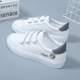 2021 Women Vulcanized Shoes Fashion PU Leather White Shoes Casual Sneakers Woman Lightweight Ladies Flat Shoes Zapatillas
