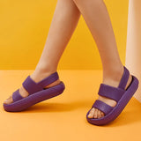 For Women 2021 Summer Platform Shoes Outside Slippers Women's Soft Beach Slides Thick Sole Non-slip Indoor Des