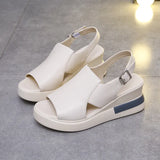 Platform Heel Sandals Women Wear 2023 After Empty A Word Buckle Sandals Large Size High Heel Sandals