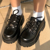Platform Lolita Shoes Women Fashion Lace Up 2021 Women Casual Mary Jane Shoes Ladies Leather Shoes Zapatillas