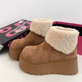 Breakj Boots Women 2025 Winter New Super Fire Retro Plus Velvet Small Thick Bottom Leisure Warm Snow Boots