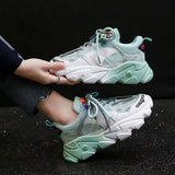 New Women Shoes Comfortable Breathable Casual Shoes Autumn Women's Lace-up Color Matching Non-slip Wear-resistant