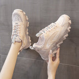Fashion Shoes For Women Lace-up transparent bottom Comfortable Shoes Woman Vulcanized Shoes Zapatillas Mujer Women