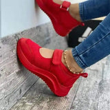 Breakj Casual Single-Shoe Women's Spring And Summer New Slope And Magic Sticker Casual Large-Size Sports Women's