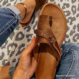 Women's Shoes 2025 Summer New Leisure Flat-Bottomed Flip-Flops Fashion Women Cool