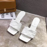 Hot sale Brand Women Slippers Fashion weave High heels Gladiator Sandals Shoes Elegant Female outdoor Summer Solides