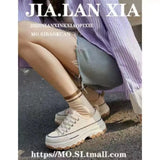 Breakj Platform Canvas Shoes Women's Round Head Belt Comfortable Increased Platform Women's Shoes Broadcast Room Hot
