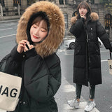2022 Long Winter Coat Women Hooded Down Parka Ladies New Warm Winter Jacket Women Loose Big Fur Collar Jacket