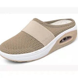 Breakj Small Net Hole Slippers Women No Heel Half-Slippers Thick-Bottom Slippers Women Net Side Half Slippers