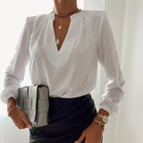 Summer Women Polka Dot Ruffle Blouse Shirt Casual Elegant Office Long Sleeves Buttons Pullover Lady Autumn Streetwear