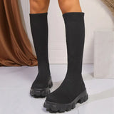 Breakj Women's Boots Socks Boots In The Fall Of 2025 New Large-Size Flying Long-Bottom High-Bottomed