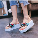 High Heel Women's Beach Holiday Sandals, Rhinestone Wild Non-slip Women's Shoes Rhinestone Shoes Women House