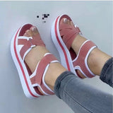 Breakj New Summer Women's Thick-Soled Sandals Large-Size Fish Mouth With A Word Of Wearing Beach