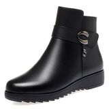 Breakj Women's Cotton Shoes And Velvet Warm Short Boots Middle-Aged And Old Mother Boots Snow Boots Winter Non-Slip Boots Women