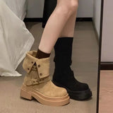 Breakj Xiang Style Retro British Style Maillard Boots Burst Martin Boots 2025 New Two Wear Detachable