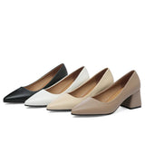 Breakj Temperament Light-Mouthed High-Heeled Shoes Korean Version Of Coarse Heel Single Shoes Four Seasons Professional Fashion Women's Shoes Size