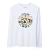 Long Sleeve T-shirts Autumn Print Gothic Vintage Ulzzang Cozy High Street Streetwear 4XL Baggy Korean Trendy Harajuku BF