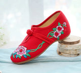 Breakj Chinese Style Retro Plate Buckle Embroidery Female Beef Tendon Bottom Dance Single Shoe Cloth