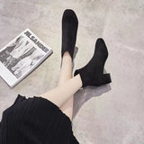 Autumn Winter New Frosted Thick Heel Skinny Ankle Boots Women's
