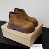 Breakj The Simple Non-Slip Cotton Boots Women 2025 Elegant Temperament Simple Solid Color Round Head Snow Boots High