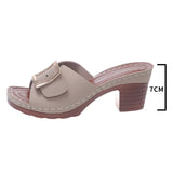 Women Slippers Summer New Fashion Soft Platform Shoes Ladies Chunky Heels Buckle Designer Slip-on Party Slippers