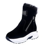 Ankle Boots Winter 2021 Platform Boots Side Zipper Snow Boots Women Increase Shoes Women Warm Plush Booties Botas