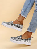 Vulcanized Sneakers Leopard Slip On Flat Wedge Platform Black High Top Suede Leather Autumn Ladies Shoes Zapatos