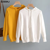 Autumn spring hooded sweater Pullovers Women female 2020 loose sweater knit Jumpers