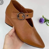New Small Leather Korean Version Fashion Grandma Toe Layer Leather Fashion Single Shoes Autumn Women's Single Shoes