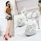 Breakj One Word With Sandal Female 2023 New Summer Fashion 13CM Joker Web Celebrity Sexy High Heels Thin