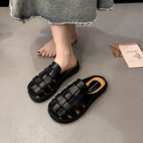 Breakj Soft French Gentle Breathable Sandals Women In Summer Wearing Thick Bottom Beach Bag Head