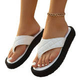 Breakj Bottom Flip-Flops Female 2024 Summer New Large Size Recreational Thick Bottom Clip Toe Slippers