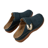 Breakj 2025 Large Size Hollow Out Women's Shoes Buckle Belt Decoration Baotou Sandals Women's Platform Half Slipper