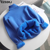 Autumn winter fur basic warm velvet Sweater Pullovers Women female high-neck Fleece sweater thick Turtleneck Knit