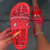 Slides Women Cool Graffiti Slippers Women Home Women's Summer Sandals Red Blue Black Tie Dye Footwear